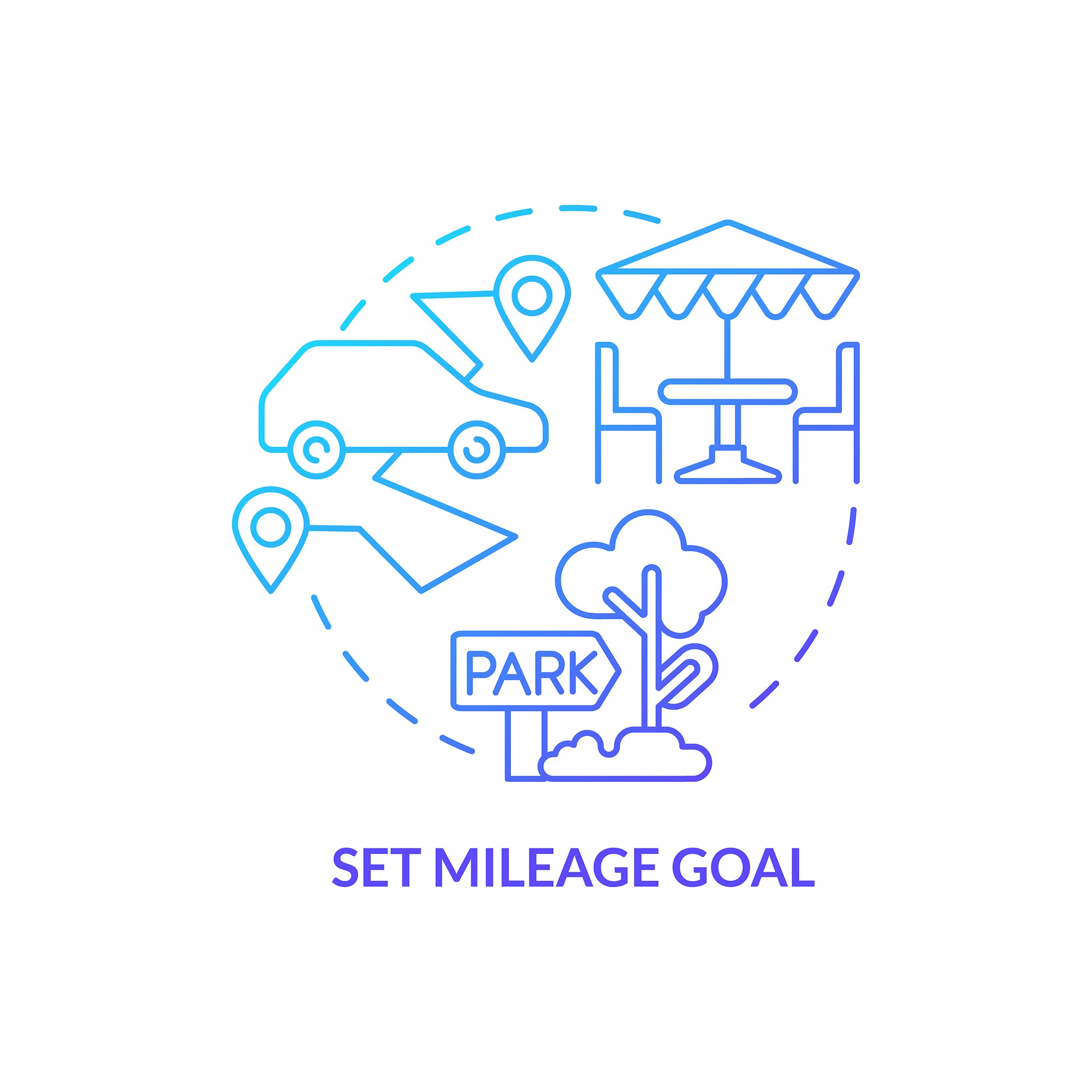Road trip tips concept icons bundle