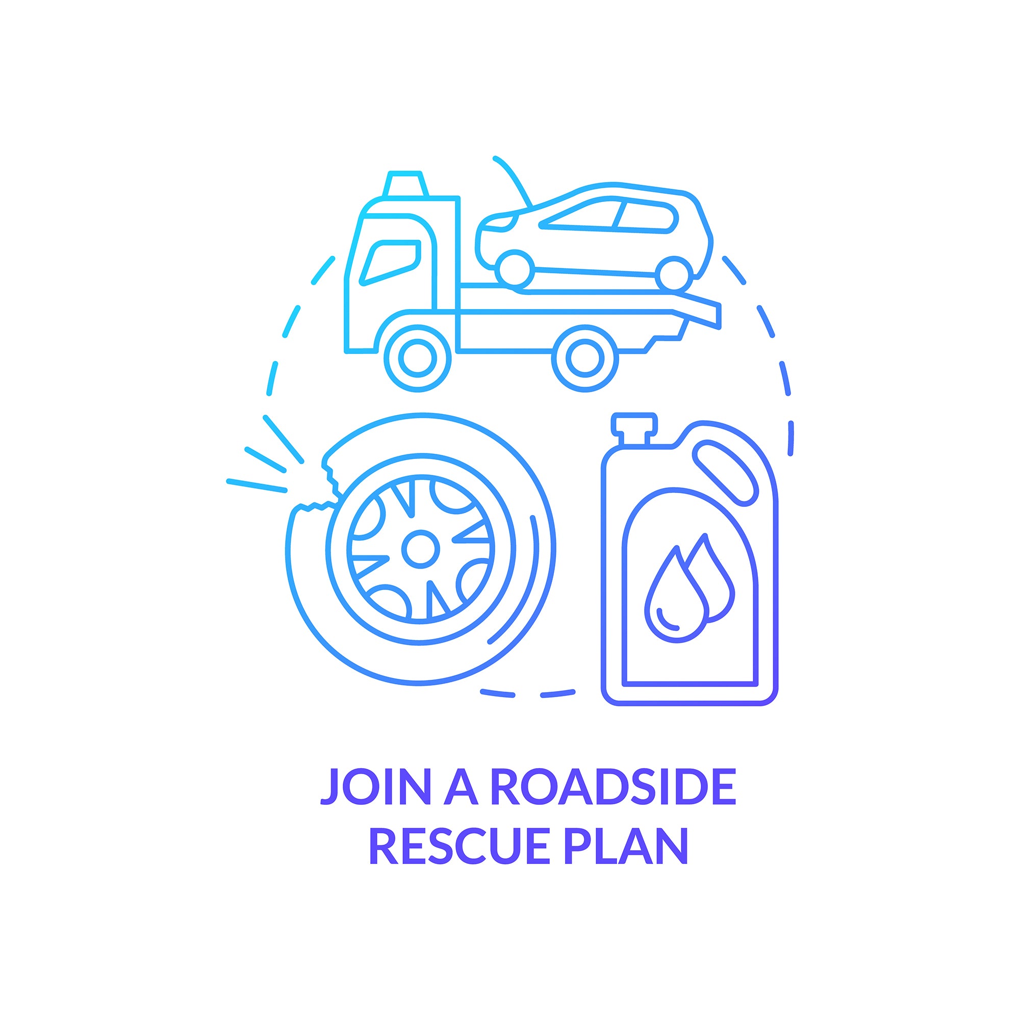 Road trip tips concept icons bundle