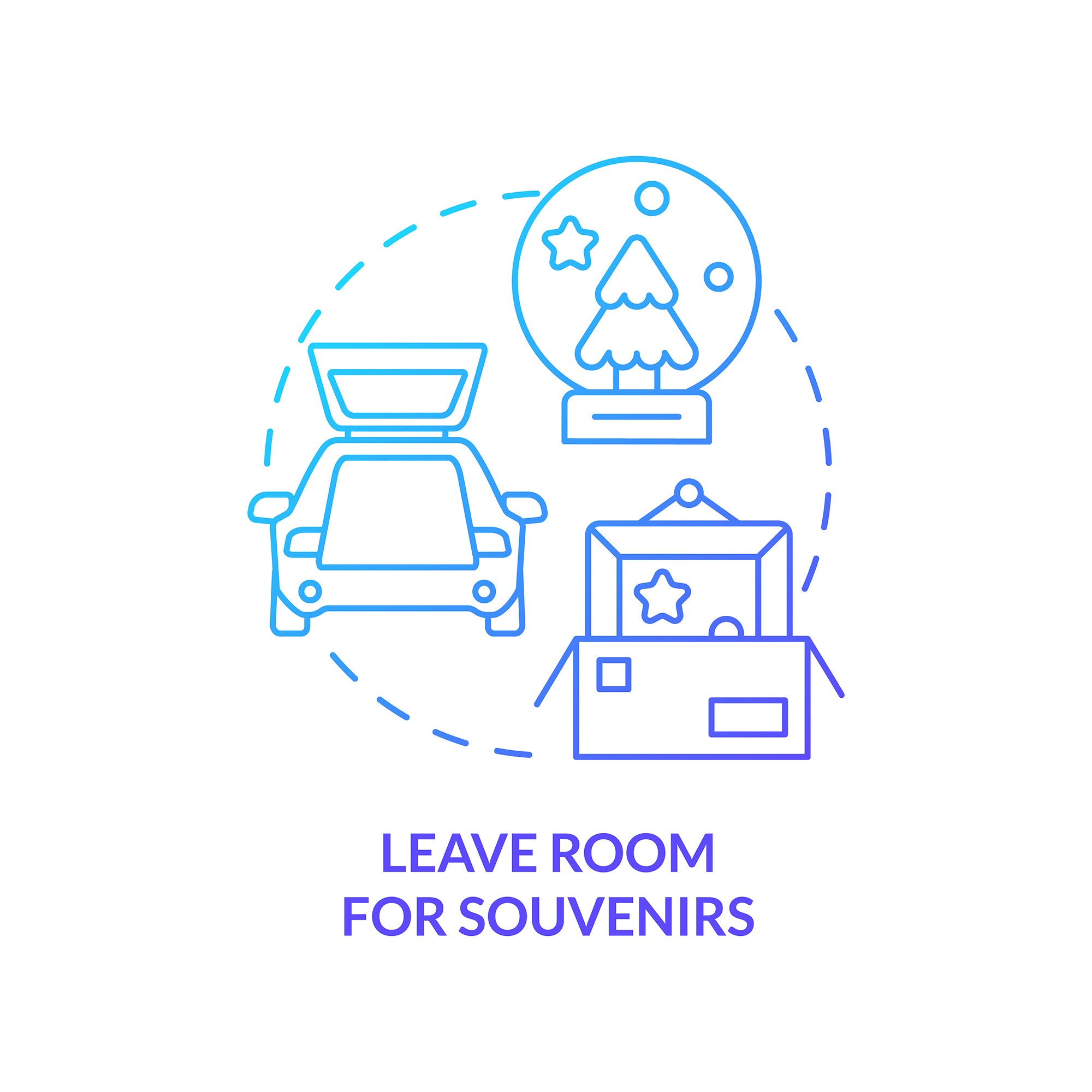 Road trip tips concept icons bundle
