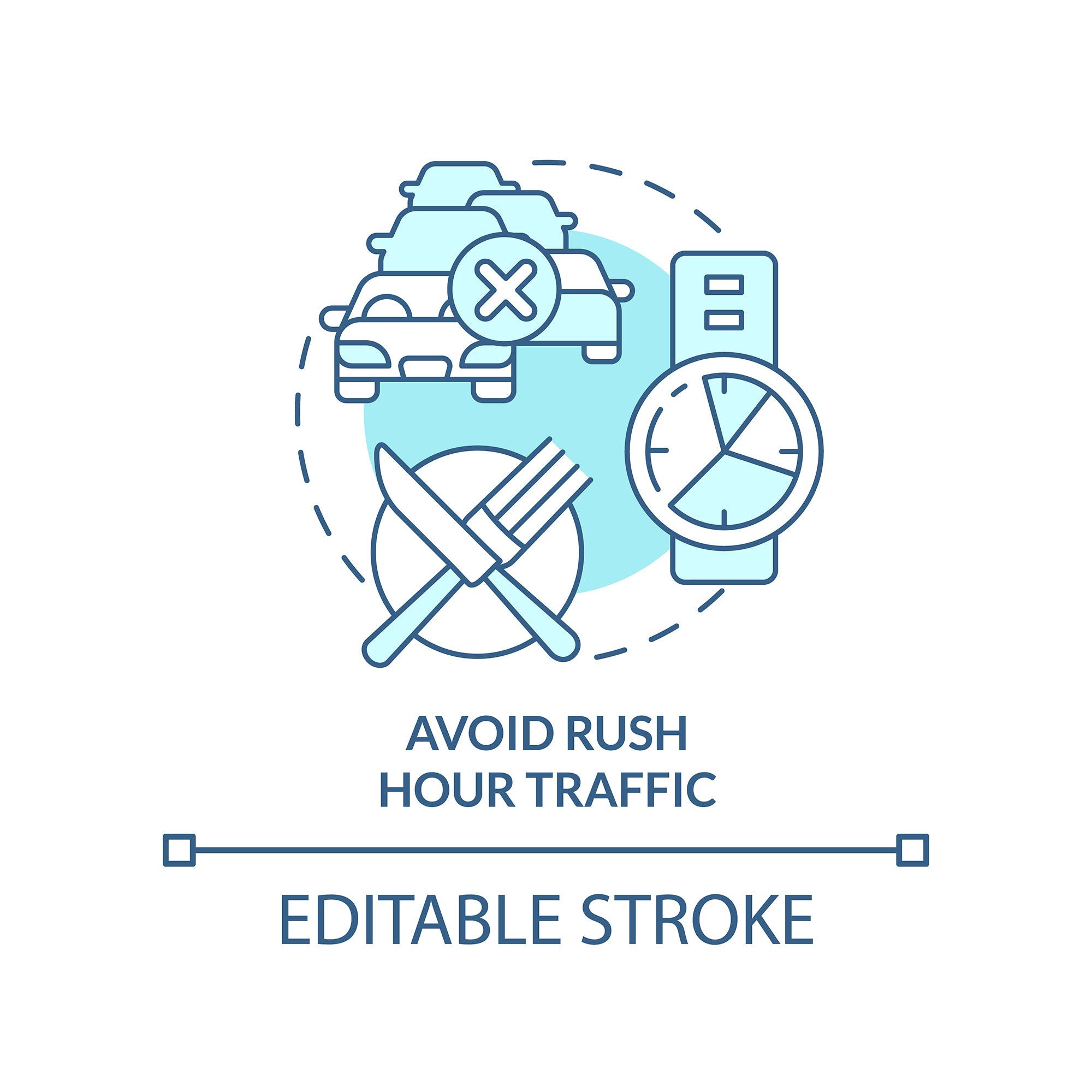 Road trip tips concept icons bundle