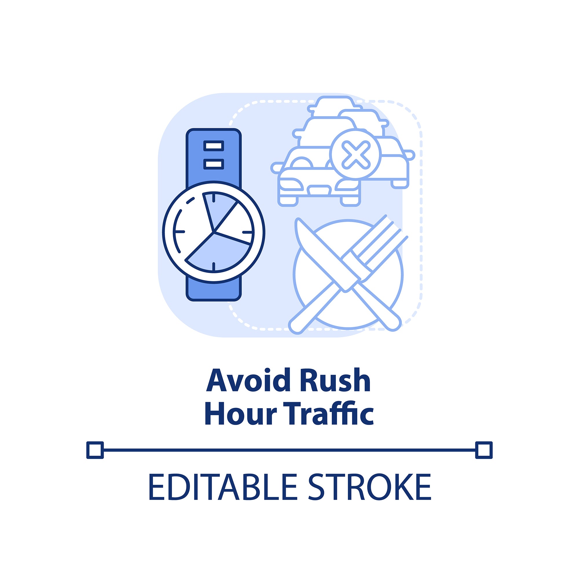 Road trip tips concept icons bundle