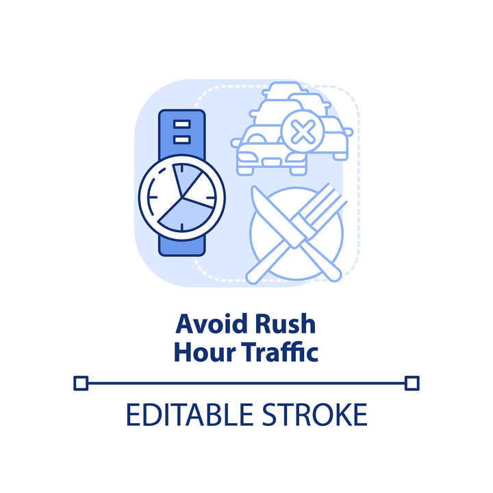 Road trip tips concept icons bundle