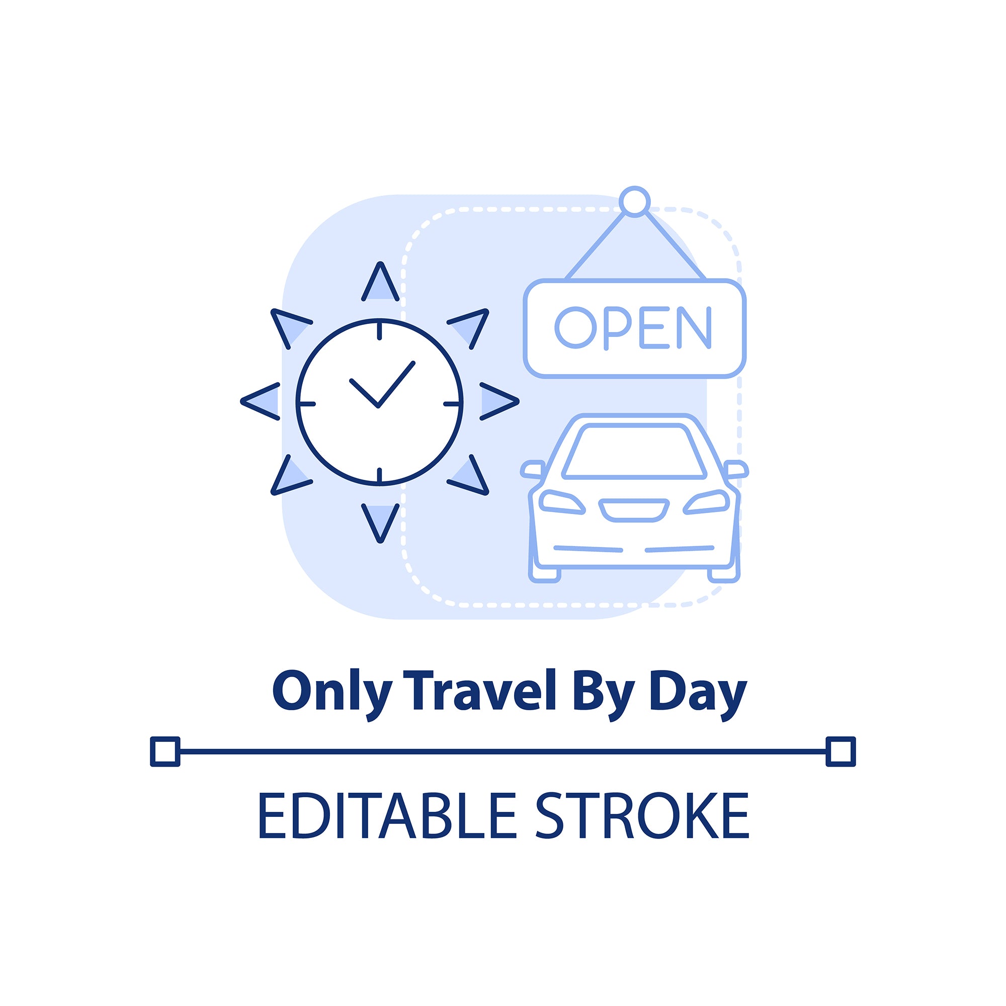 Road trip tips concept icons bundle
