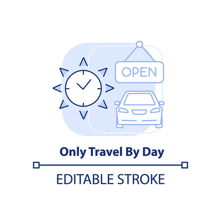 Road trip tips concept icons bundle