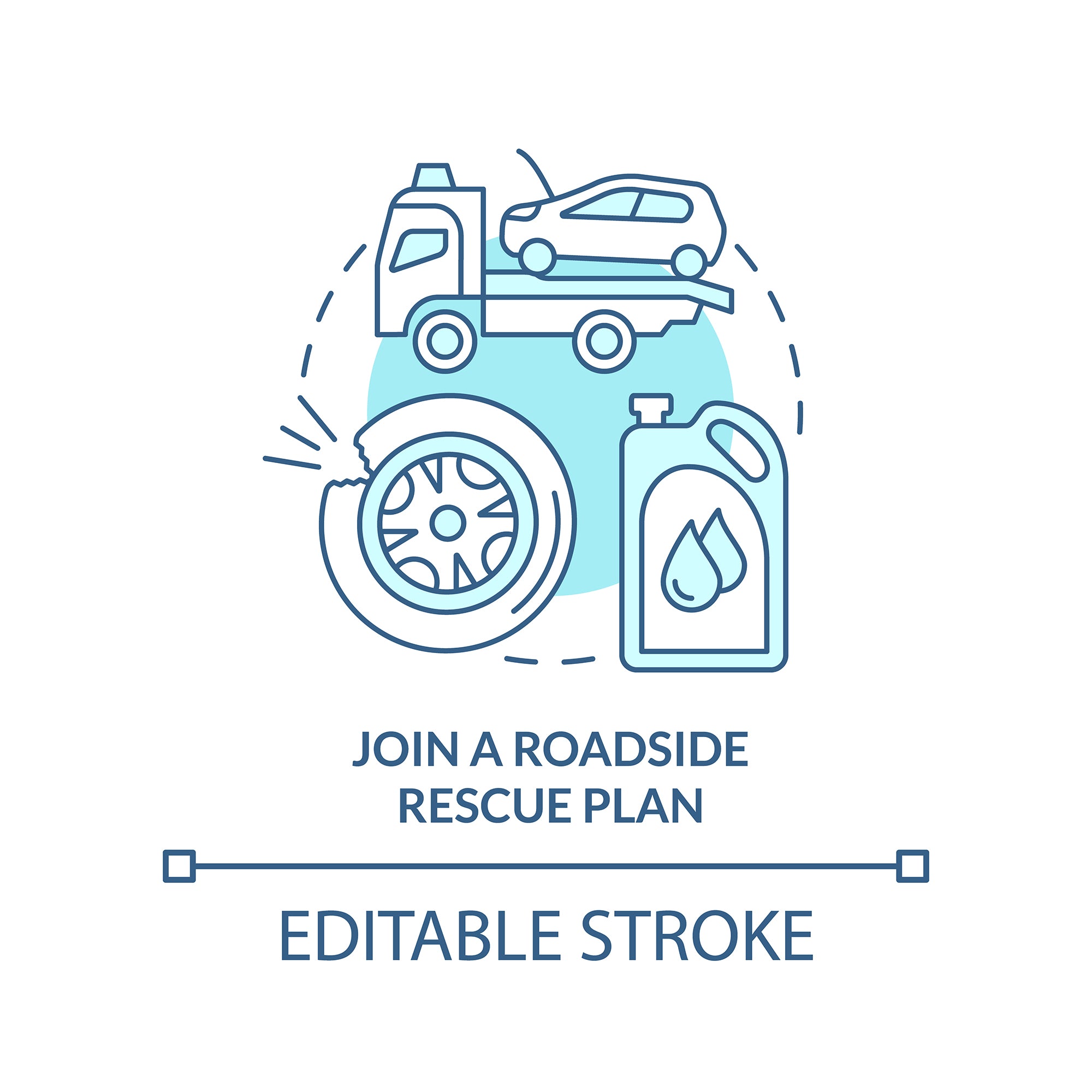 Road trip tips concept icons bundle