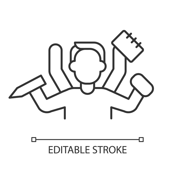 Supply chain management linear icons set