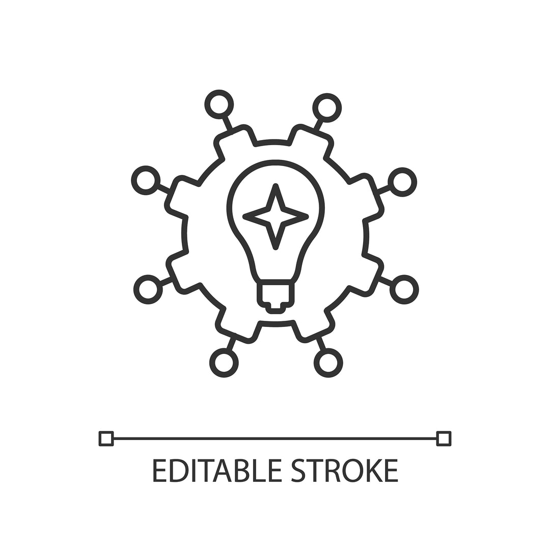 Supply chain management linear icons set