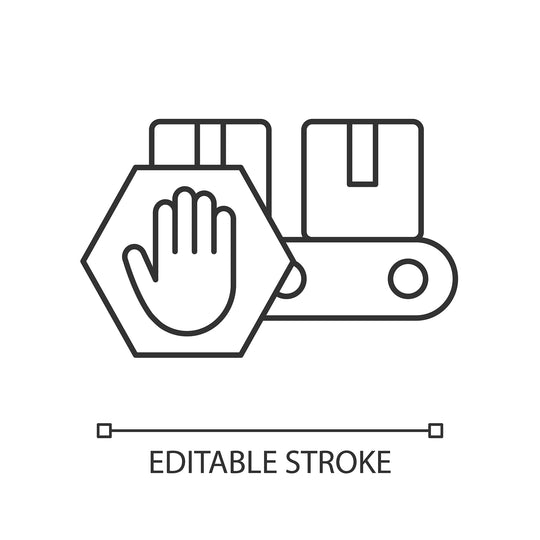 Supply chain management linear icons set