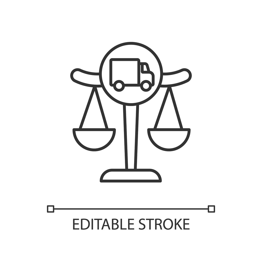 Supply chain management linear icons set