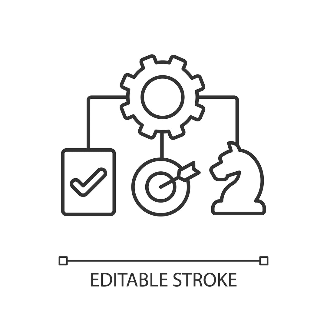 Supply chain management linear icons set