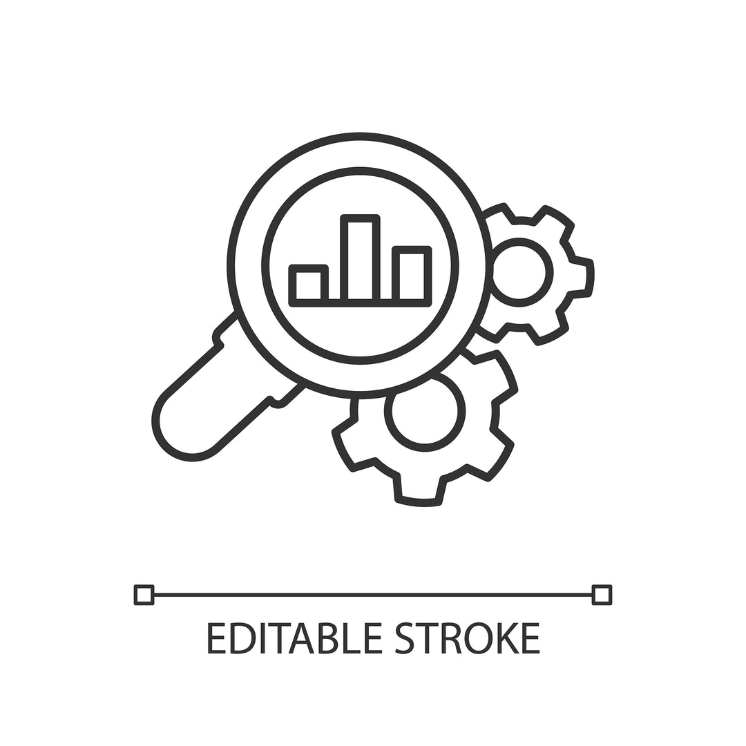 Supply chain management linear icons set