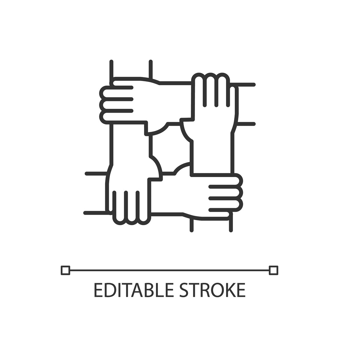 Supply chain management linear icons set