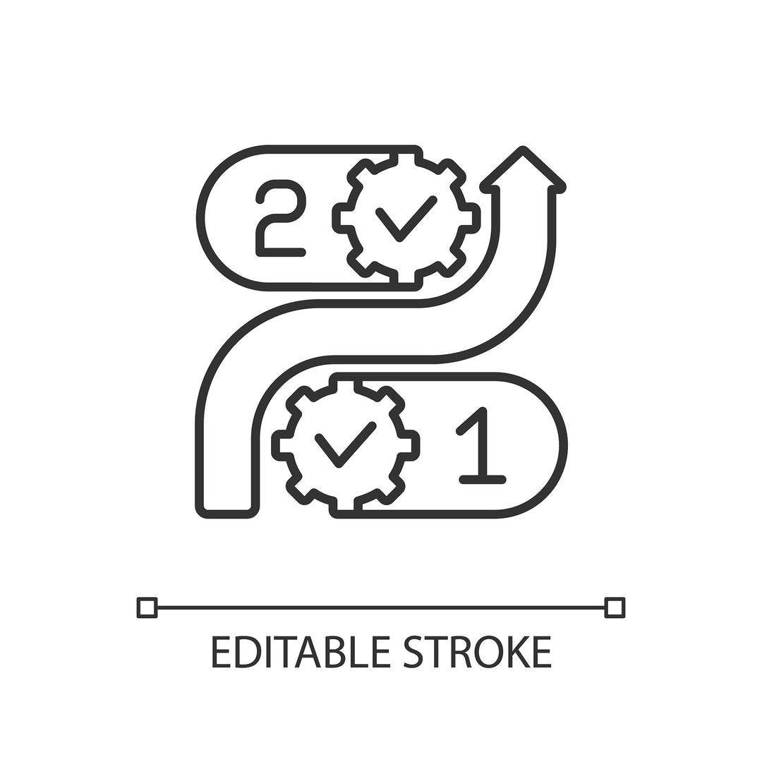 Supply chain management linear icons set