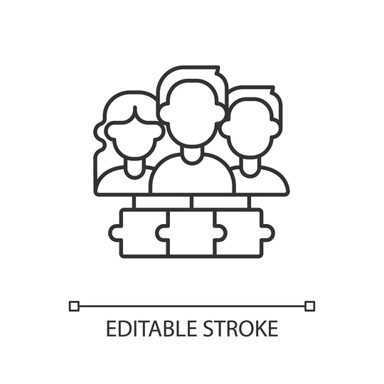 Supply chain management linear icons set