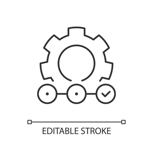 Supply chain management linear icons set