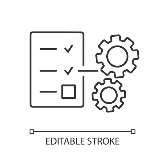 Supply chain management linear icons set