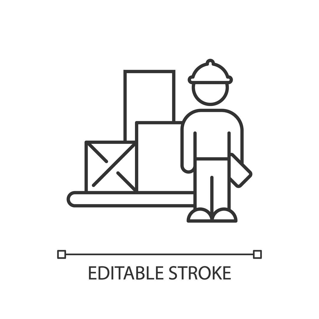 Supply chain management linear icons set