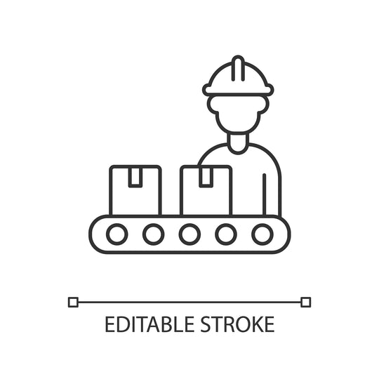 Supply chain management linear icons set