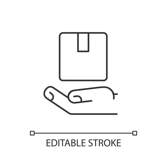 Supply chain management linear icons set