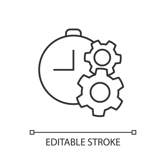 Supply chain management linear icons set