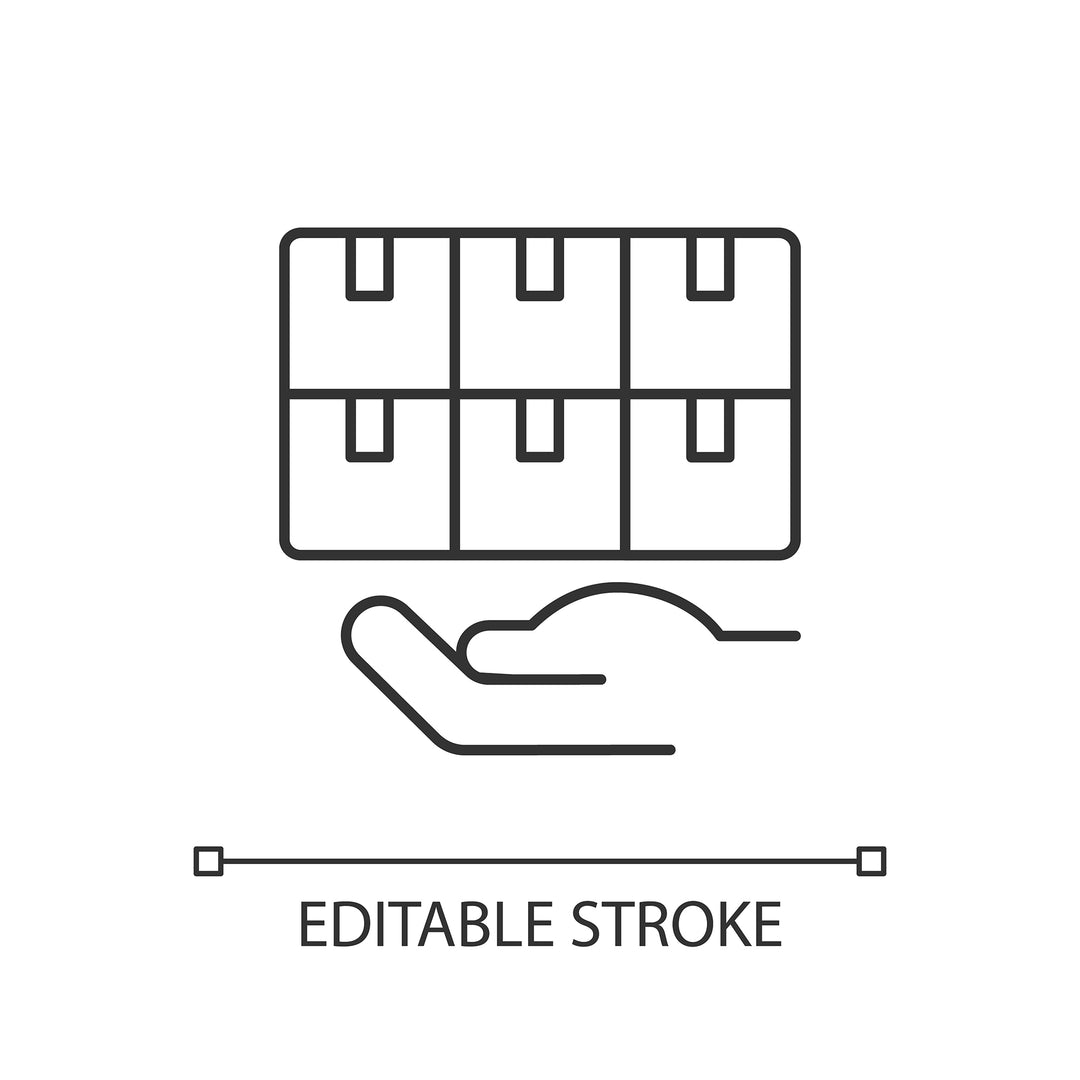 Supply chain management linear icons set