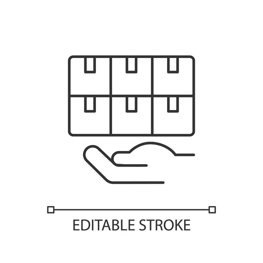 Supply chain management linear icons set