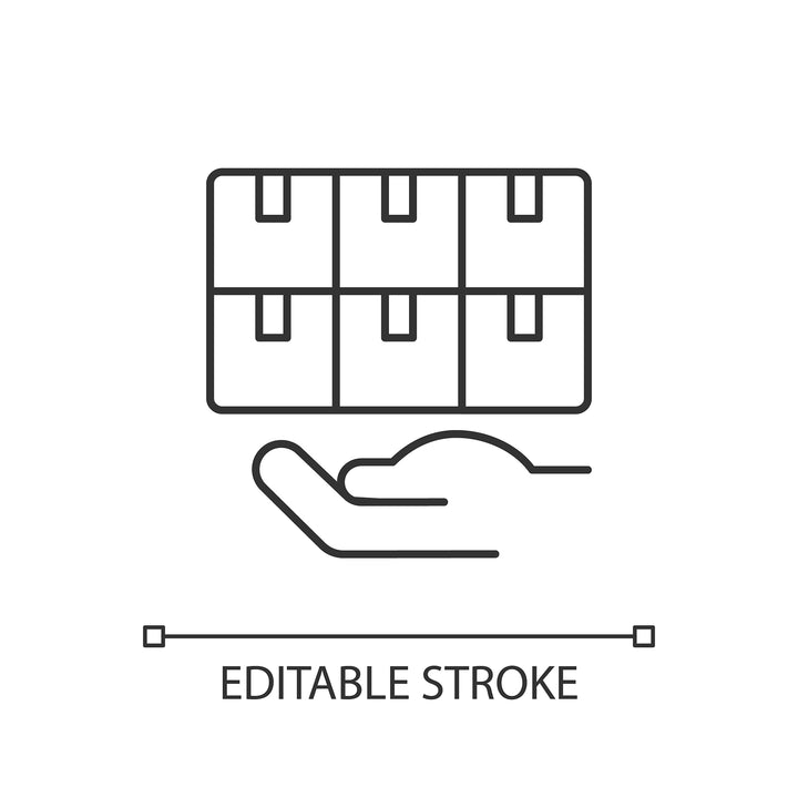 Supply chain management linear icons set