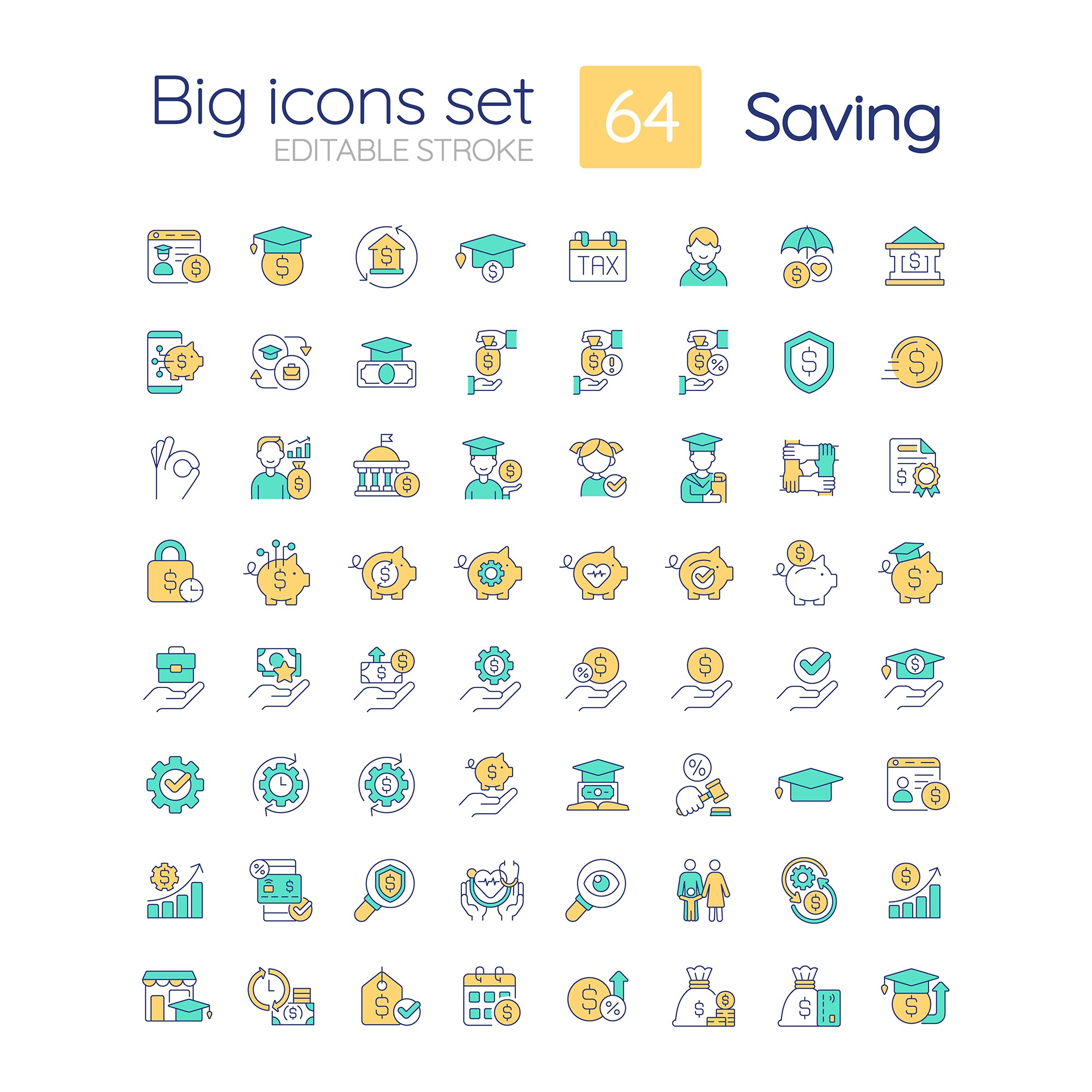 Saving RGB color icons set