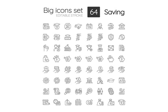 Saving linear icons set
