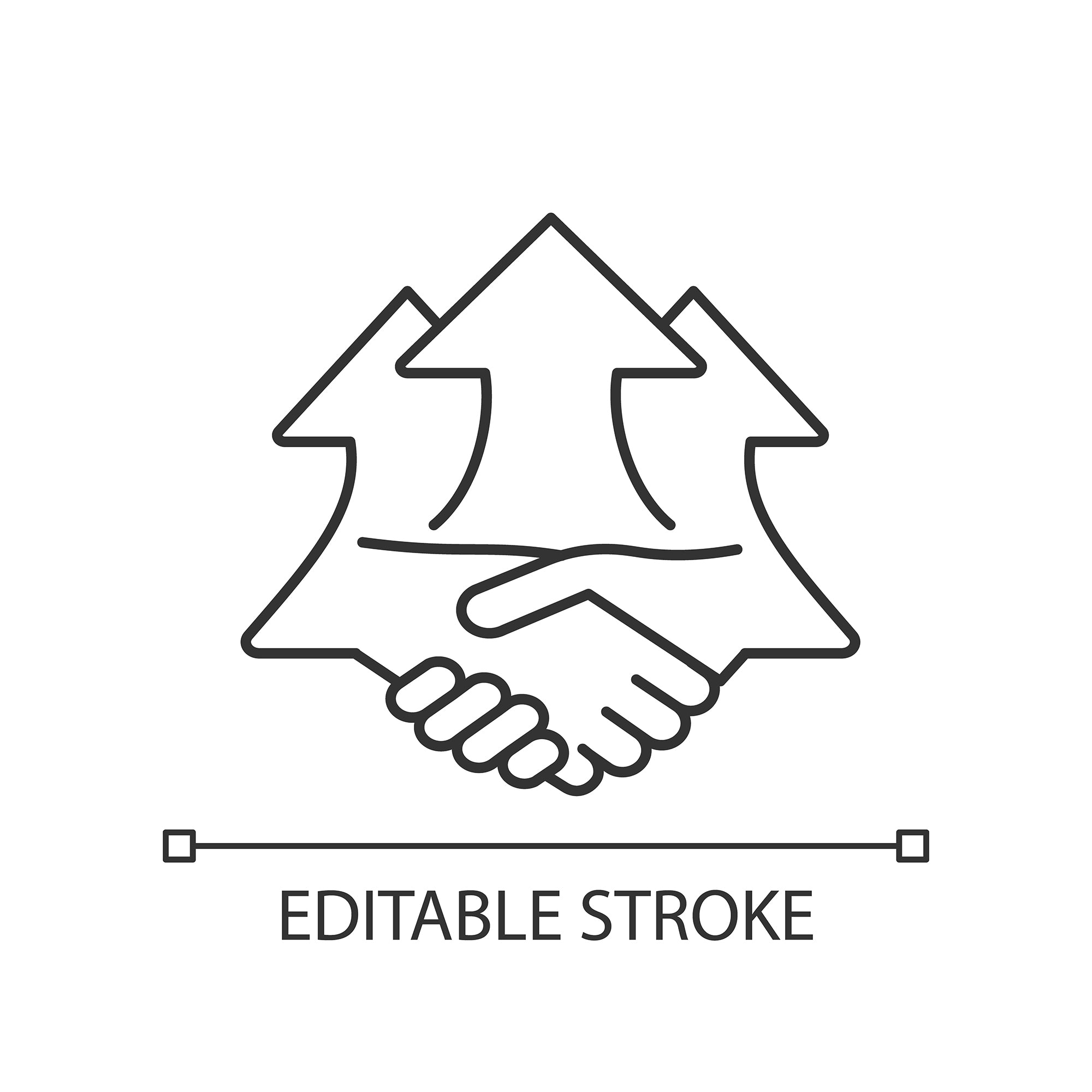Organizational ethics linear icons set