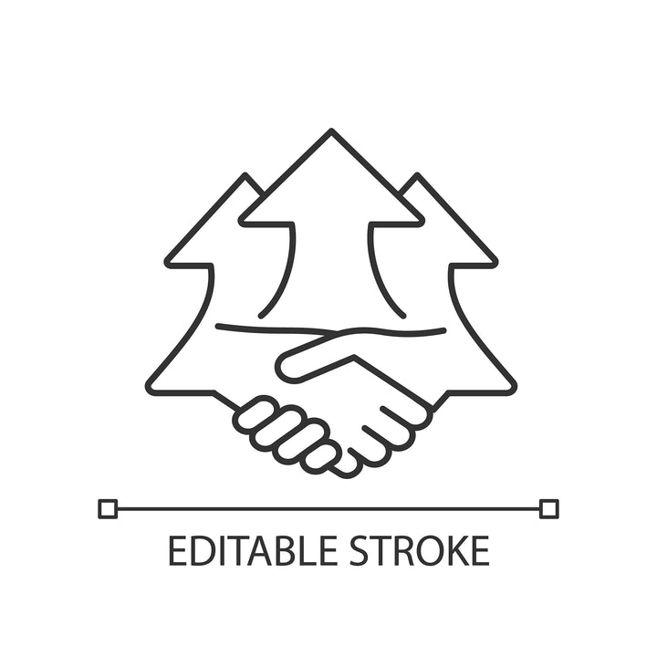 Organizational ethics linear icons set
