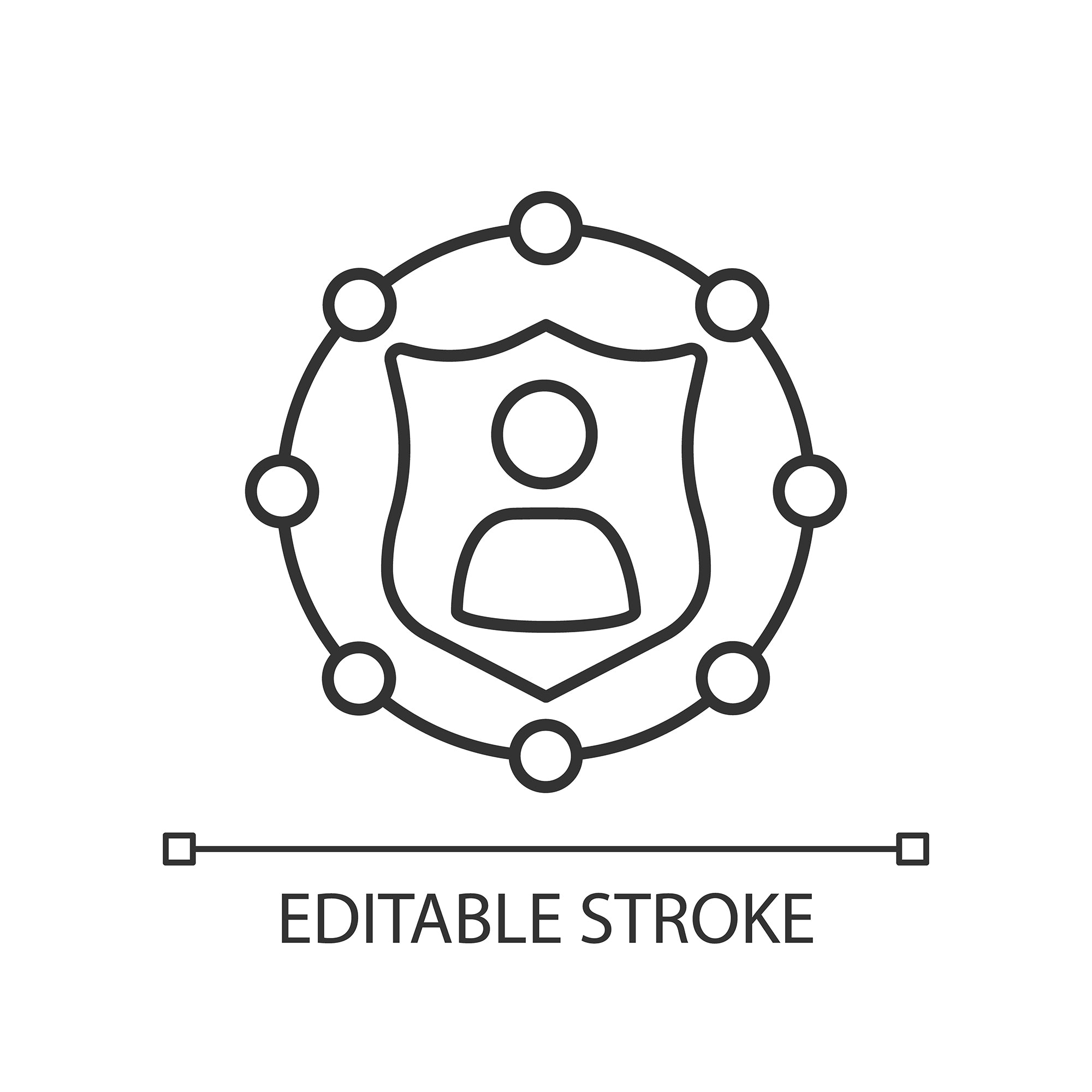 Organizational ethics linear icons set
