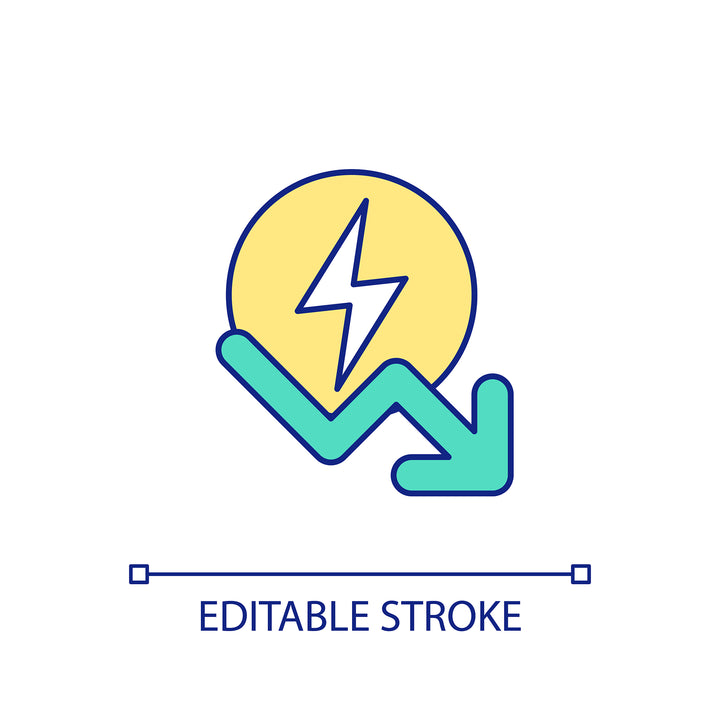 Energy efficiency RGB color icons set