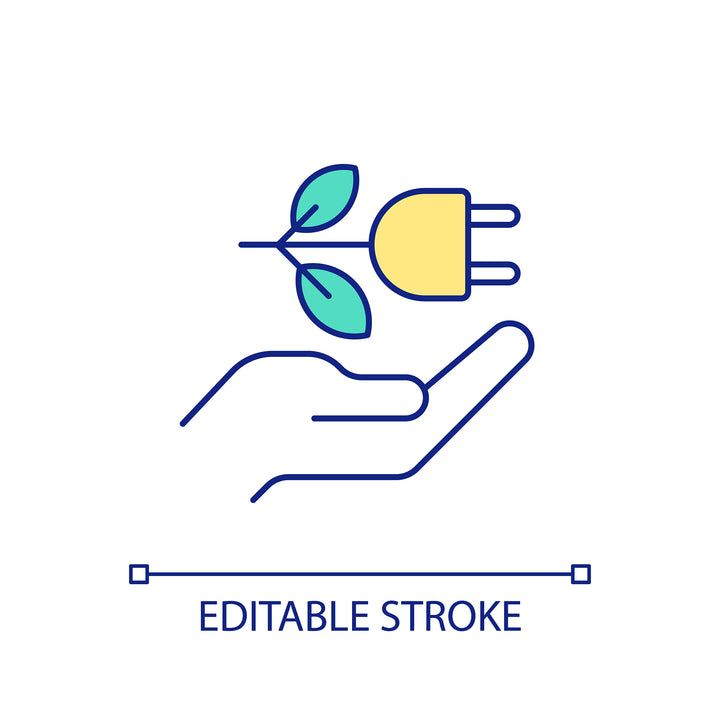 Energy efficiency RGB color icons set