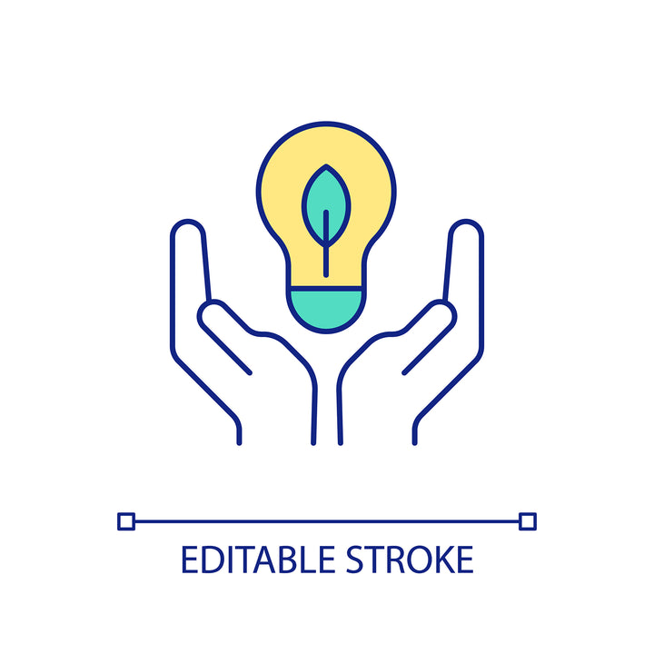 Energy efficiency RGB color icons set