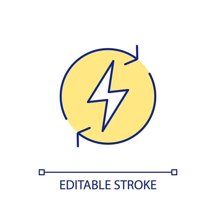 Energy efficiency RGB color icons set