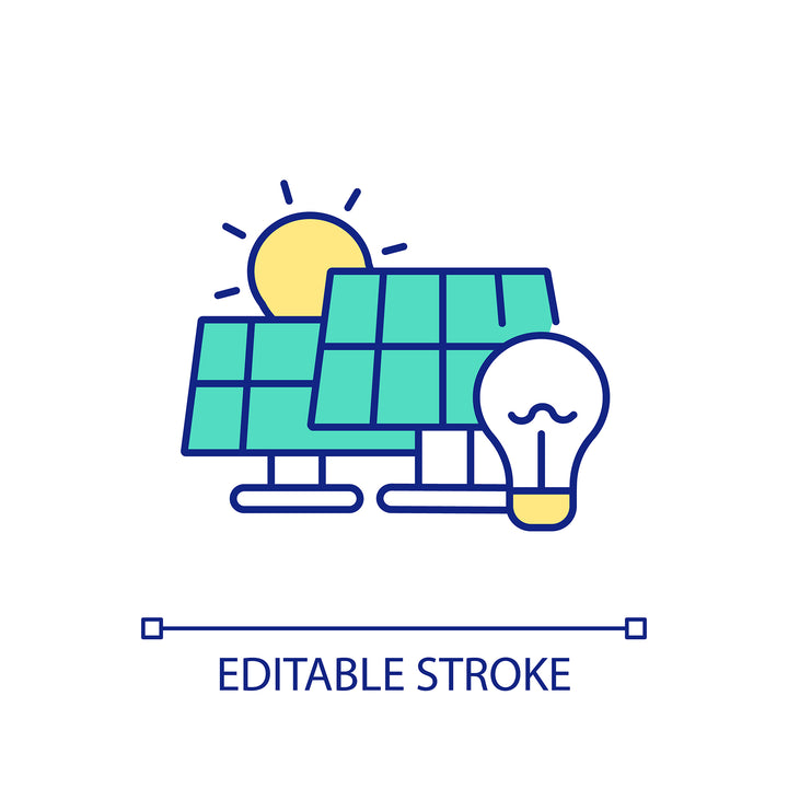 Energy efficiency RGB color icons set