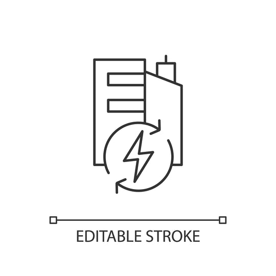 Energy efficiency linear icons set