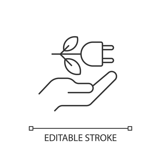 Energy efficiency linear icons set