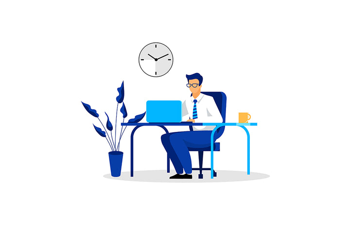 Time management flat vector illustrations set