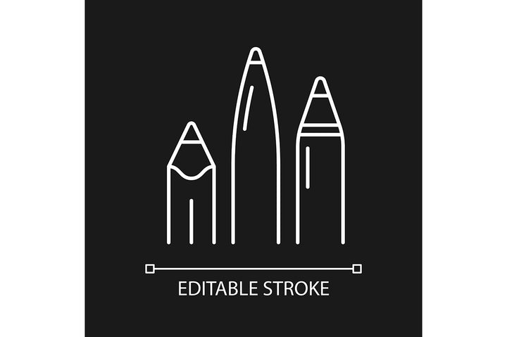School supplies linear icons set