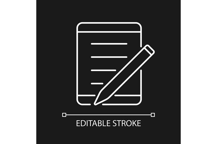 School supplies linear icons set