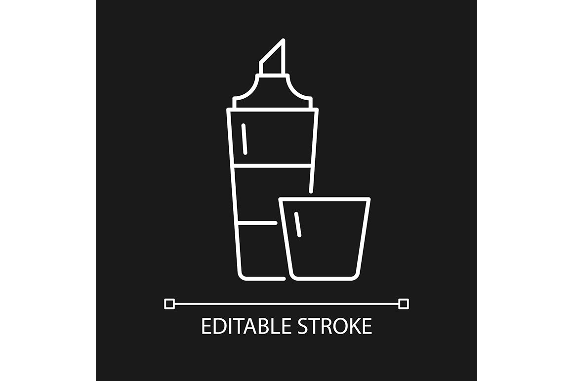 School supplies linear icons set