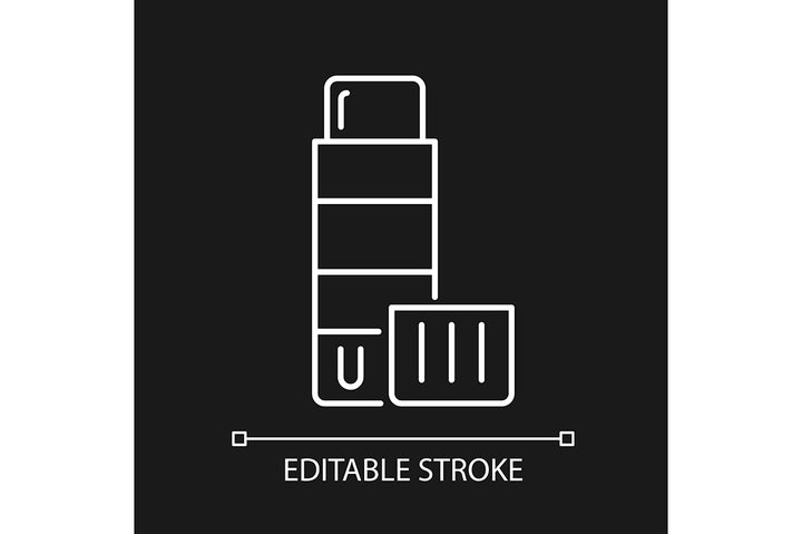 School supplies linear icons set