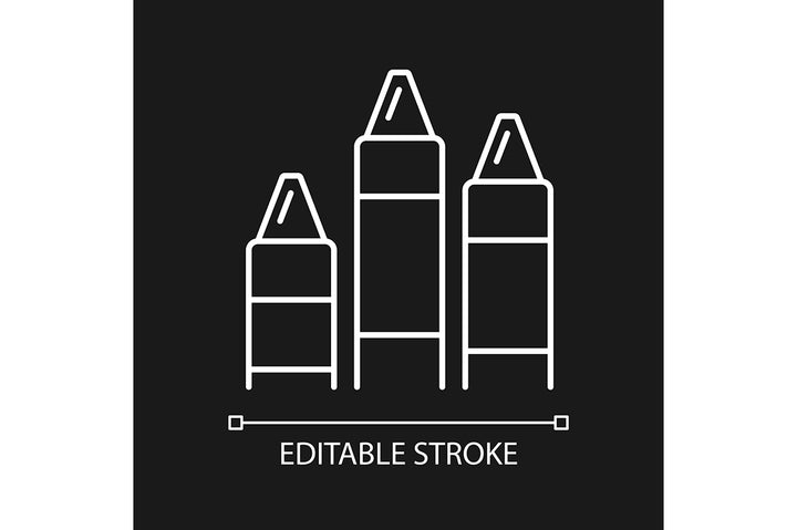 School supplies linear icons set