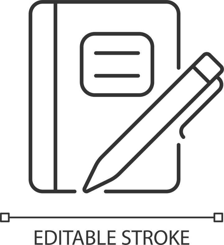 School supplies linear icons set
