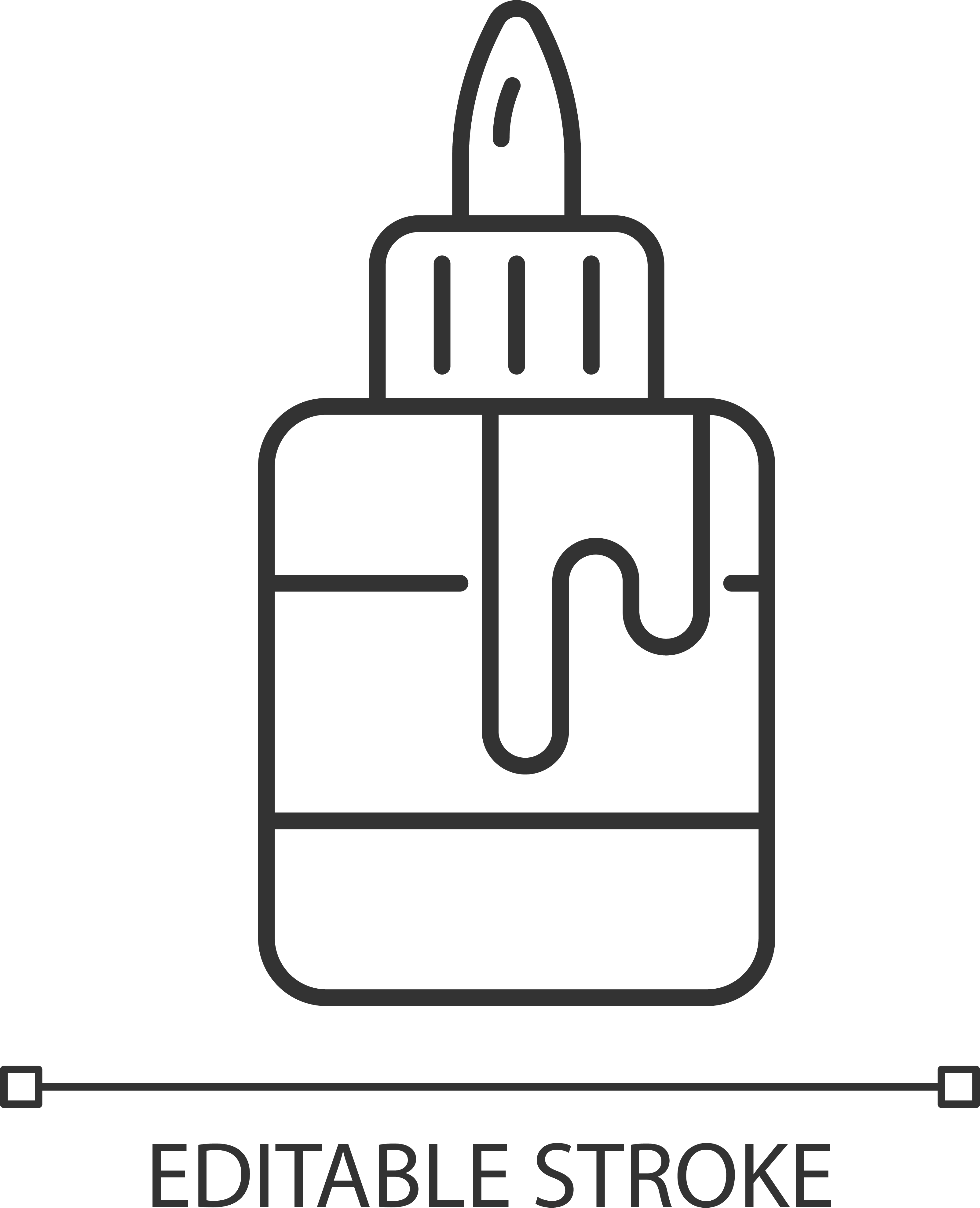 School supplies linear icons set