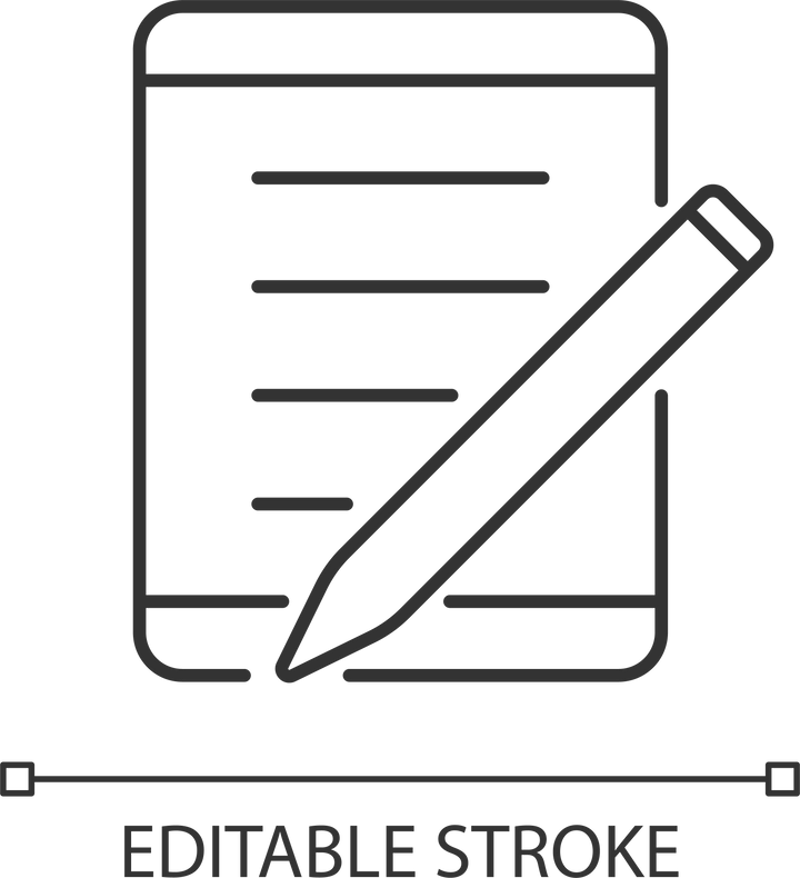 School supplies linear icons set