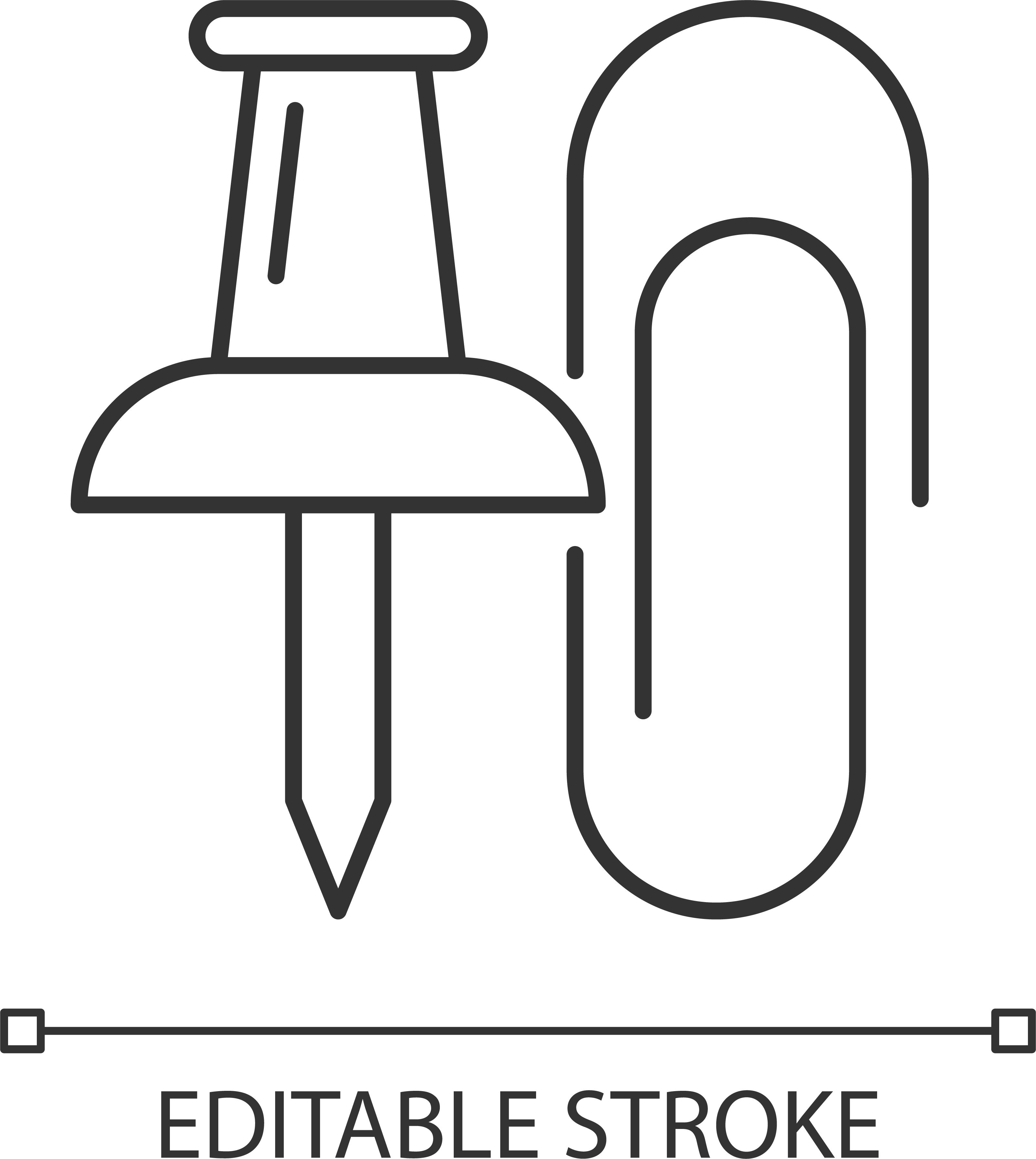 School supplies linear icons set