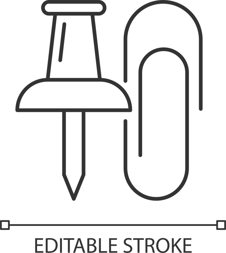 School supplies linear icons set